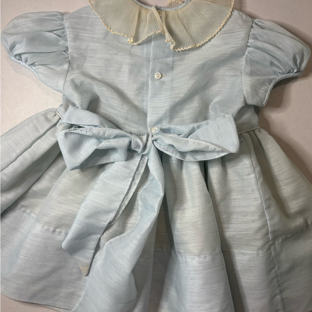 Yolande vintage 1958 girls dress. SZ 2. Cap sleeve. Pleated collar embroidered - Picture 2 of 5